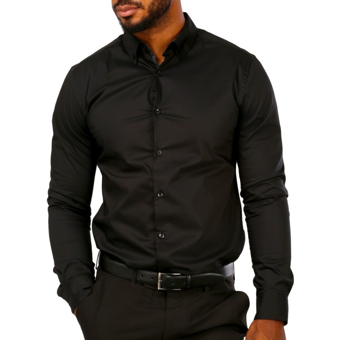 All black mens dress shirt