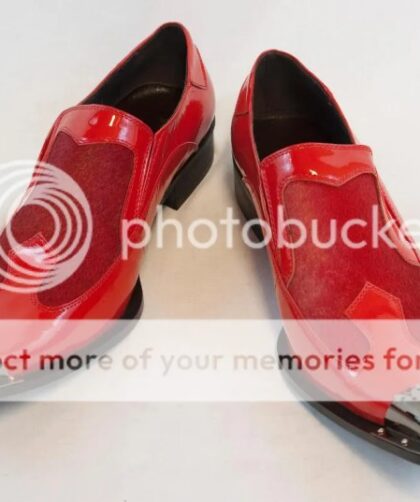 Red men's dress shoes