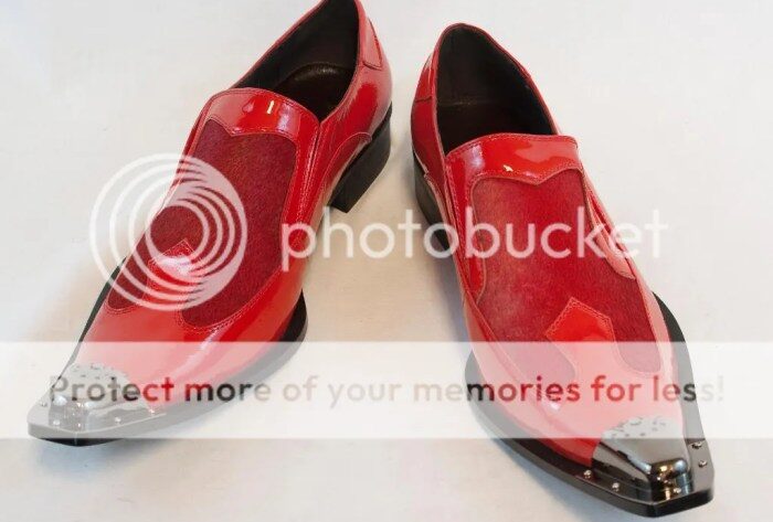 Red men's dress shoes