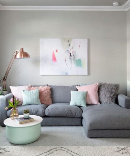 How to decorate a living room grey sofa