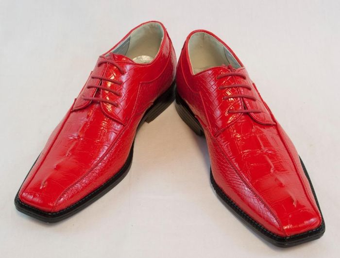 Red men's dress shoes