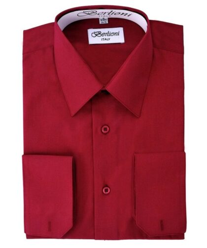 Burgundy dress shirt for men