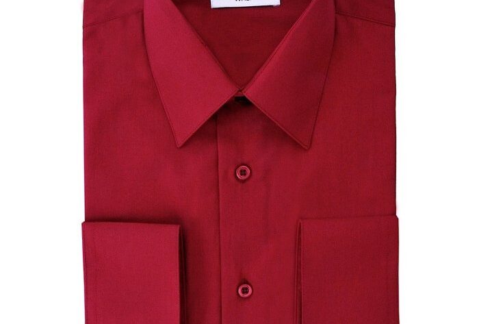 Burgundy dress shirt for men