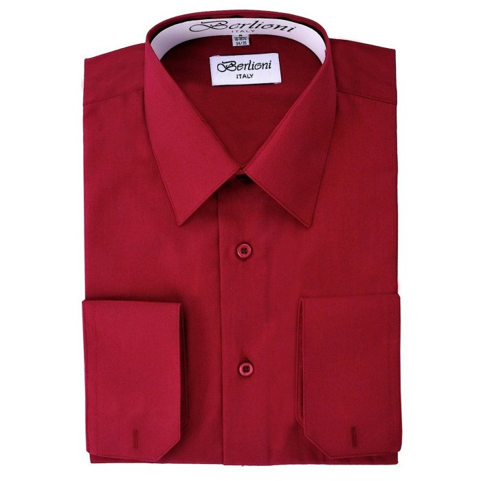 Burgundy dress shirt for men