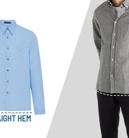 Men's straight hem dress shirts